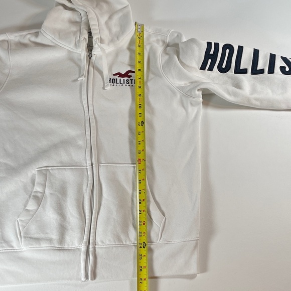 Hollister White LOGO Zip-Up Hoodie - Men’s Small - Picture 4 of 9